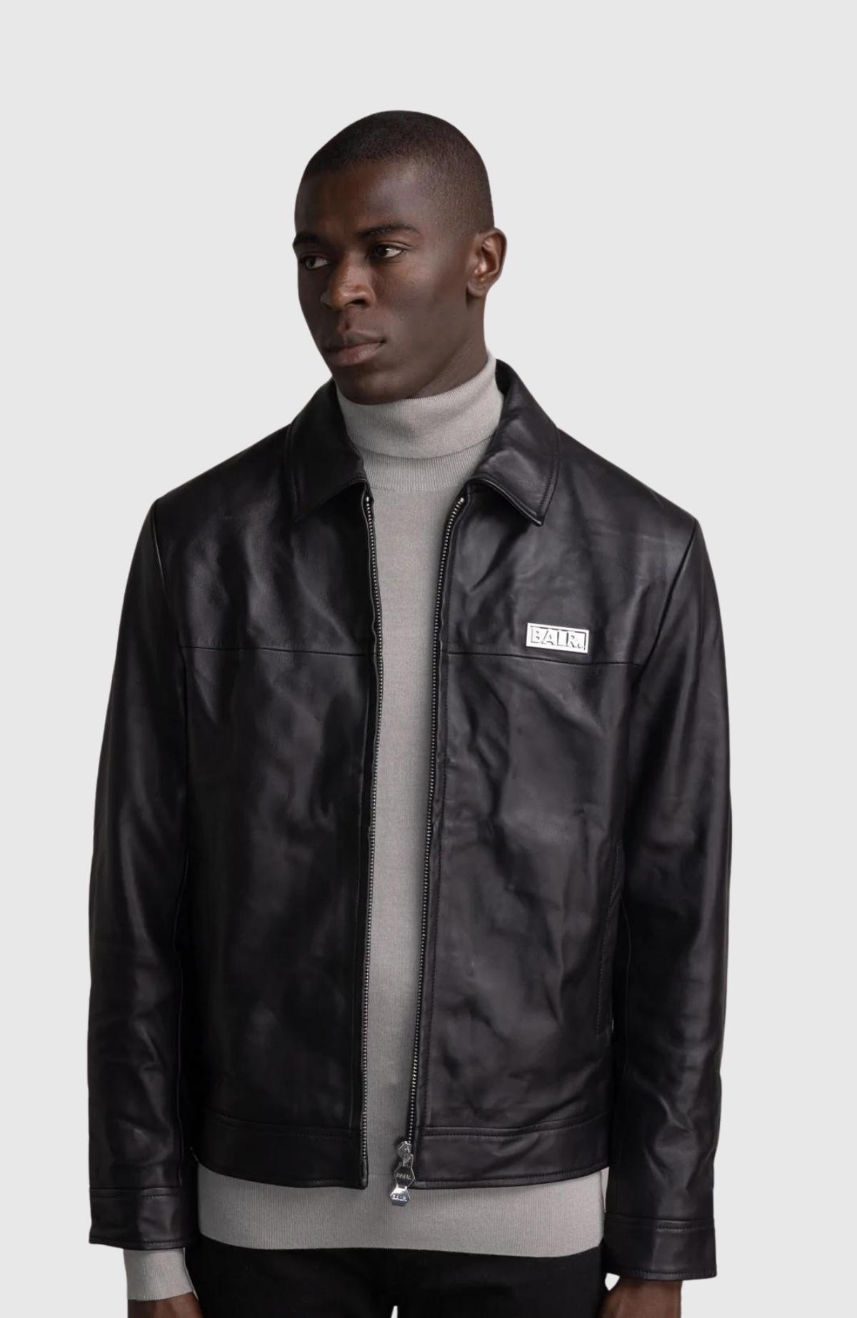 BALR. LEATHER TRUCKER JACKET
