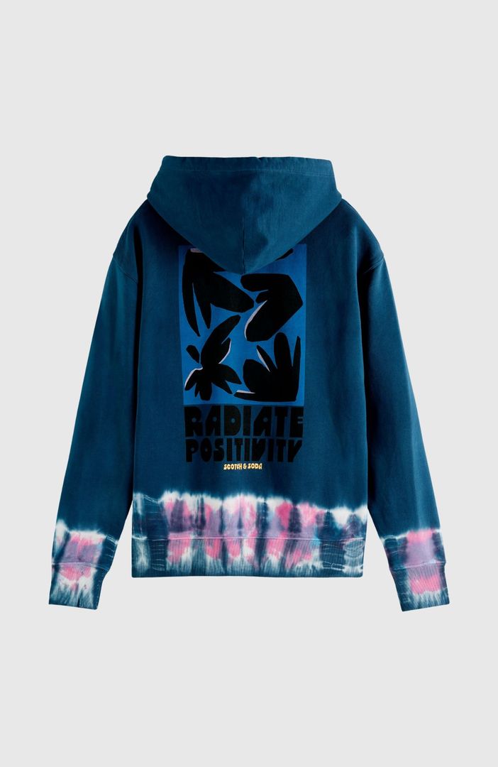 SCOTCH & SODA - Tie-dye artwork relaxed-fit hoodie