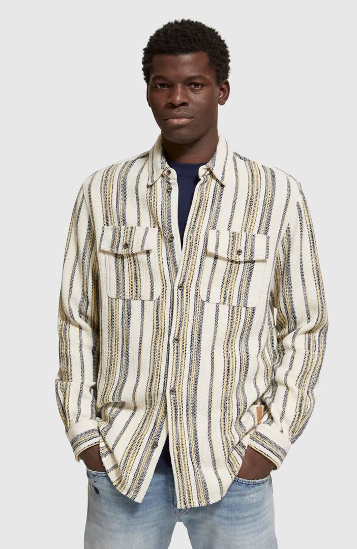 SCOTCH & SODA - Basket Weave Gradient Stripe Shirt