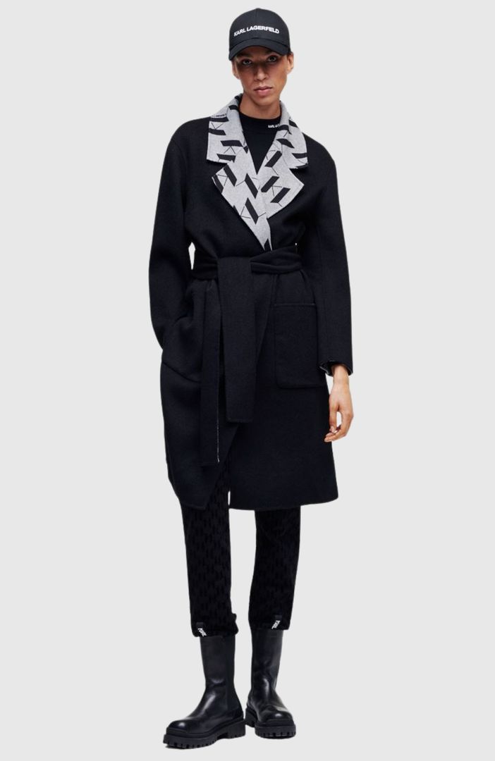 KARL LAGERFELD - KL Monogram Double Face Coat