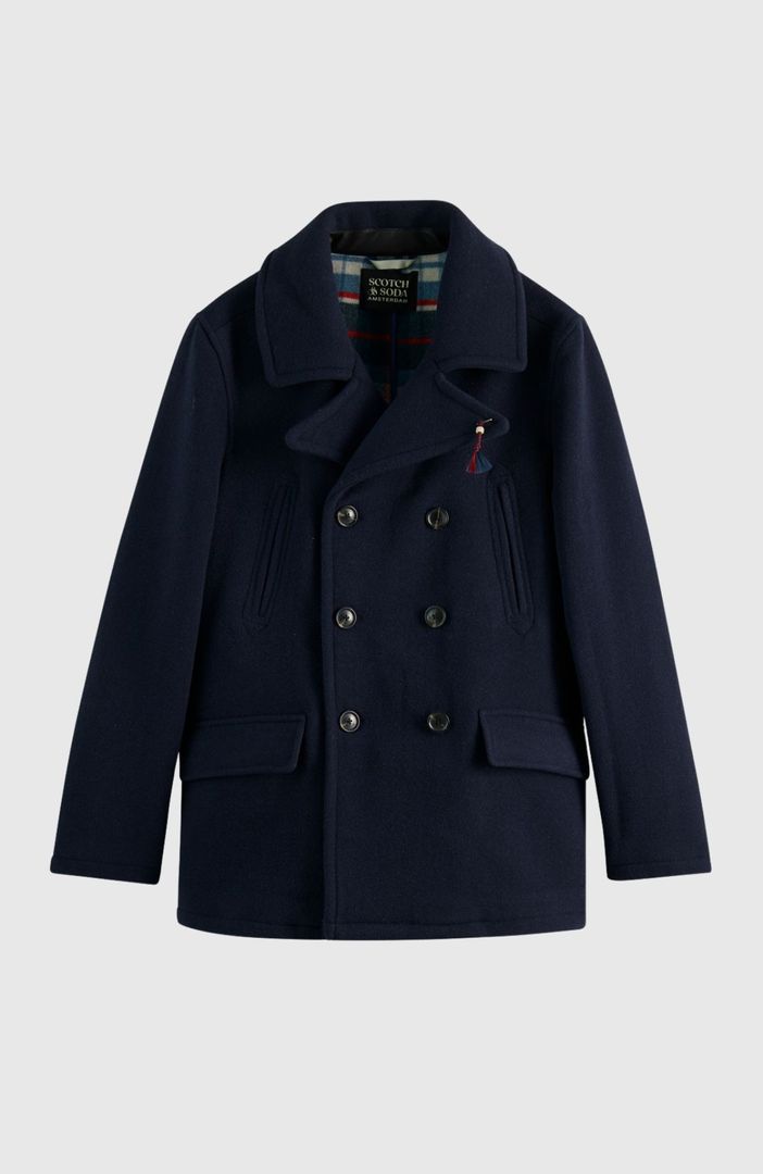 SCOTCH & SODA - Bonded wool-blend peacoat 