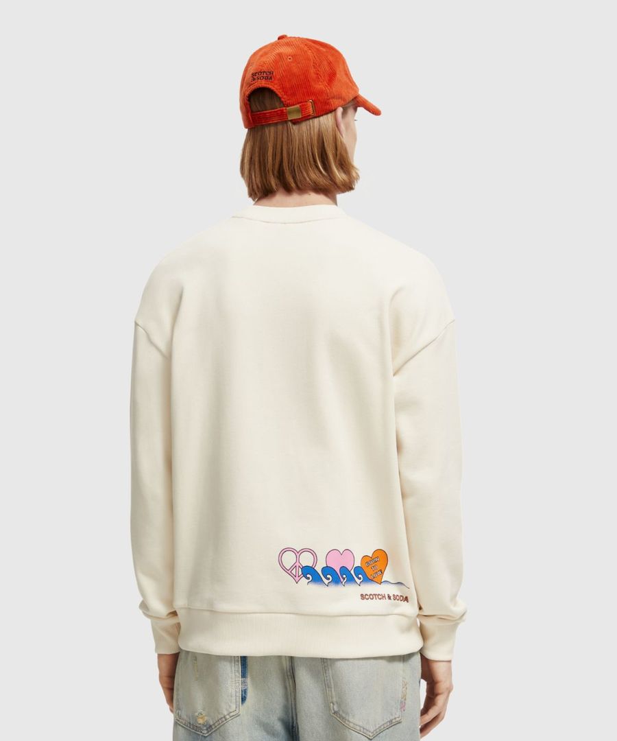SCOTCH & SODA - Born To Love - Organic cotton artwork Crewneck sweatshirt