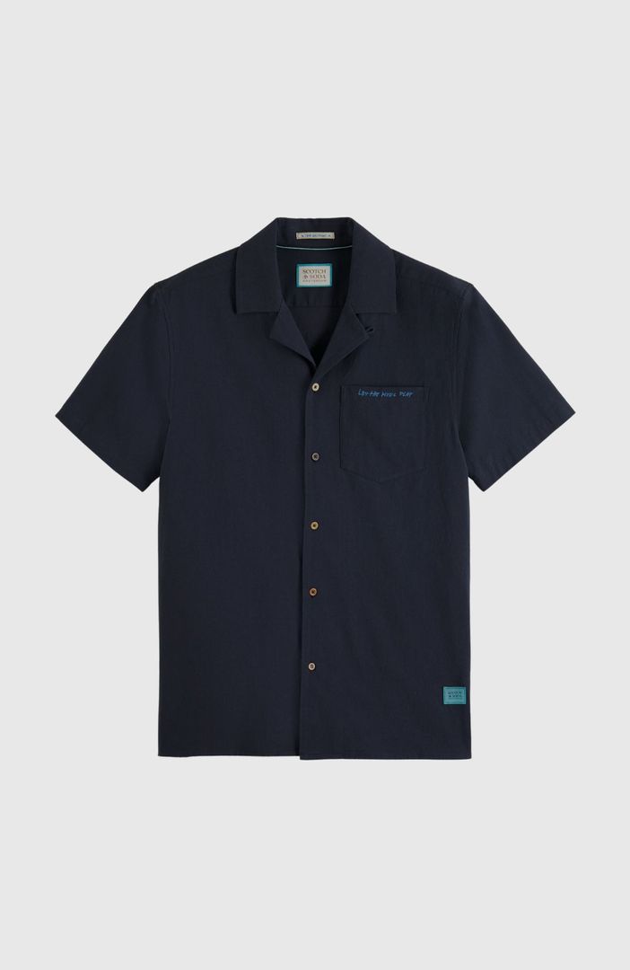 SCOTCH & SODA - Crinkle cotton back-embroidery shirt