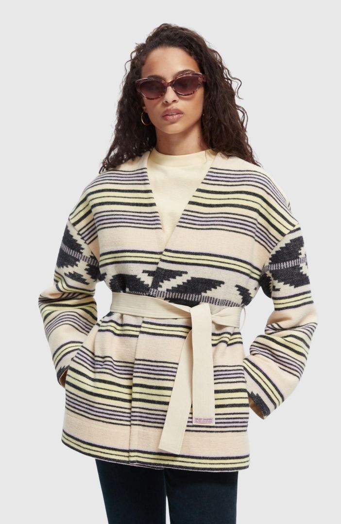 SCOTCH & SODA - Ikat Jacquard Blanket Wrap Coat