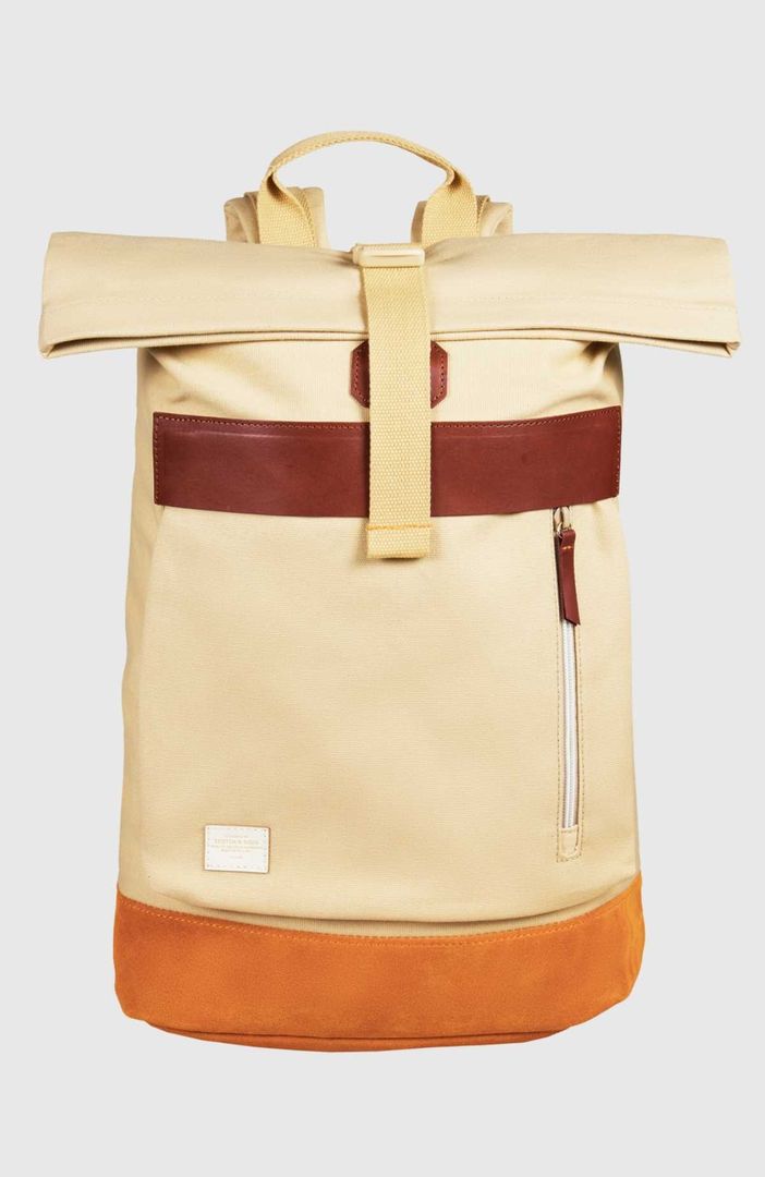 SCOTCH & SODA - Leather-trimmed Canvas Backpack