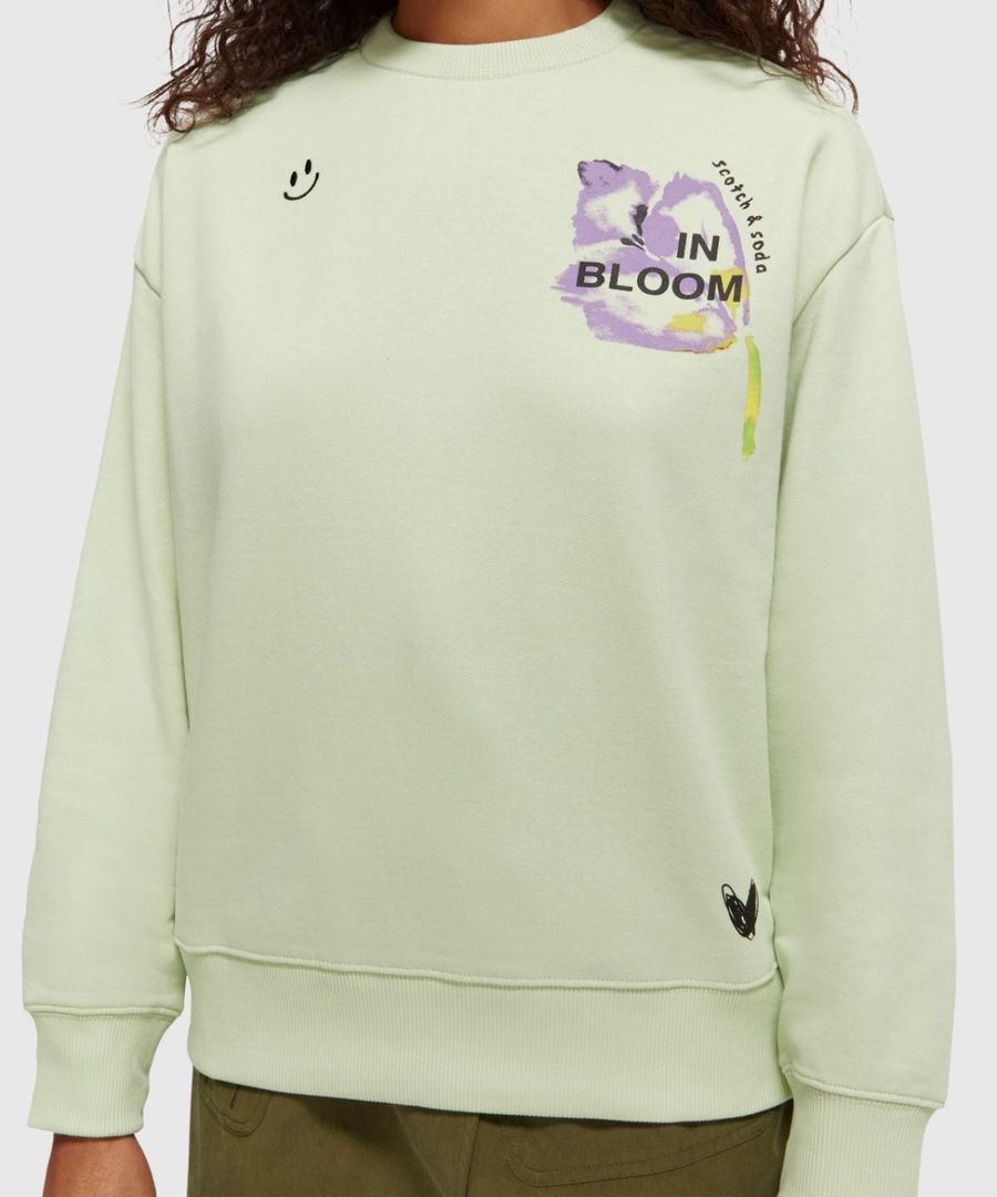 SCOTCH & SODA - Loose fit In Bloom sweatshirt in Organic Cotton