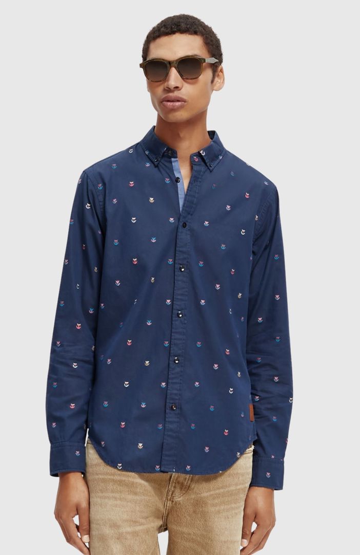 SCOTCH & SODA - Slim-Fit Fil-Coupe jacquard shirt