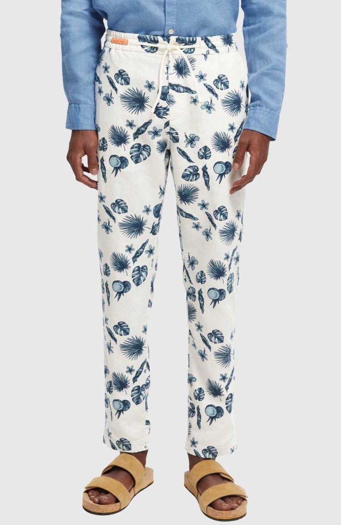 SCOTCH & SODA - Warren regular straight-fit linen-blend jogger